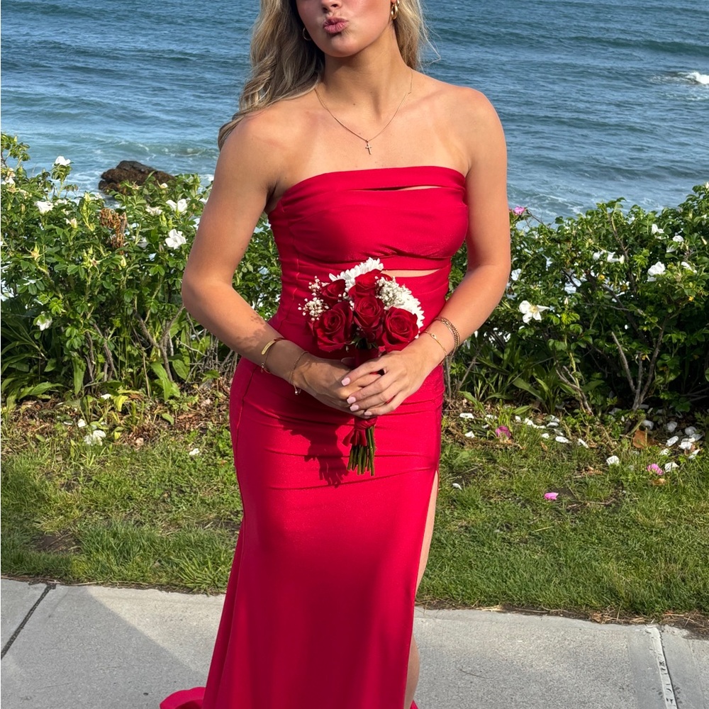 Stunning red prom gown